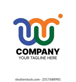 Logotipo inicial de la letra MW. diseño del logotipo de la letra