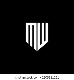 Mw Letter Logo Design Black Background Stock Vector (Royalty Free ...