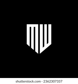 MW letter logo design with black background in illustrator. Vector logo, calligraphy designs for logo, Poster, Invitation, etc.