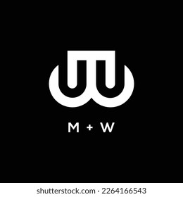 MW letter logo design icon