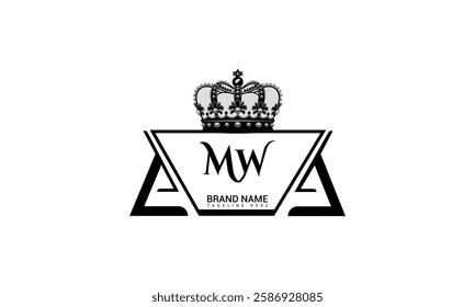 MW letter logo design on black background. MW creative initials letter logo concept. MW unique design.