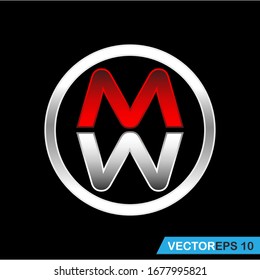 plantilla de diseño de logotipo de letra mw