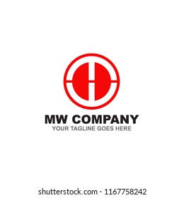 MW Letter logo design vector template