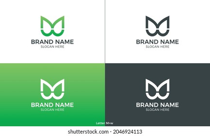 Plantilla vectorial de diseño de logotipo para carta MW.