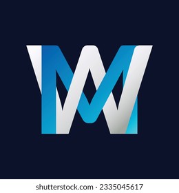 MW Letter logo design vector template.