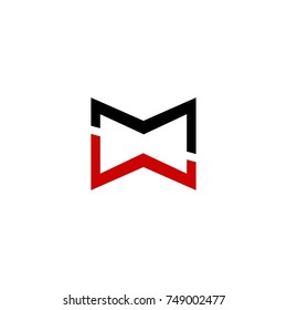 logo de la letra mw. logotipo de la letra mm