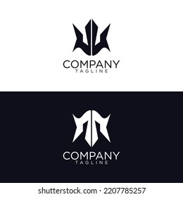 diseño de logotipo mw y plantillas de vector premium
