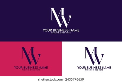 MW Logo Design, stylish letter M and W logo design