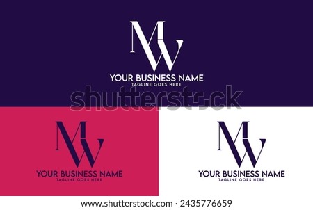 MW Logo Design, stylish letter M and W logo design