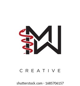 mw logo design vector icon symbol