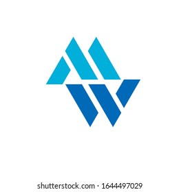 Plantilla de signo vectorial de diseño de logotipo MW