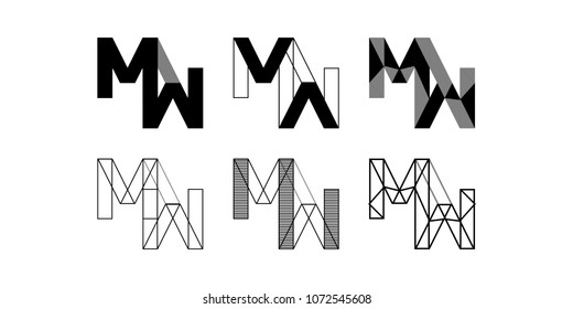 MW logo, monogram, vector
