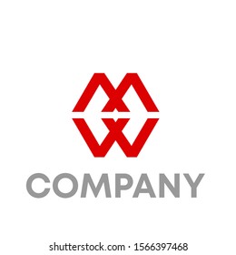 mw logo vector design template sign