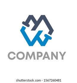 mw logo vector design template sign