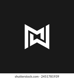 MW logo vector. Initial letter logo, on black background.