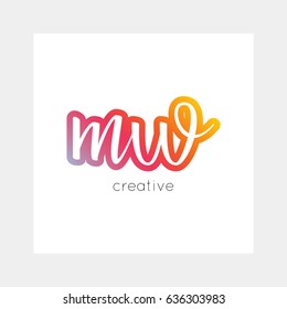 MW logo, vector. Useful as branding, app icon, alphabet combination, clip-art.