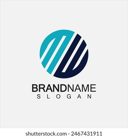 MW Logo or WM Logo. Creative letter MW or WM monogram logo template.