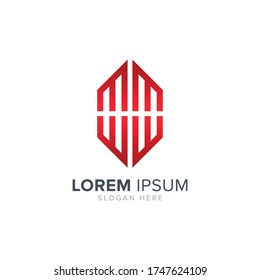 MW minimal logo design | Mw logo design template