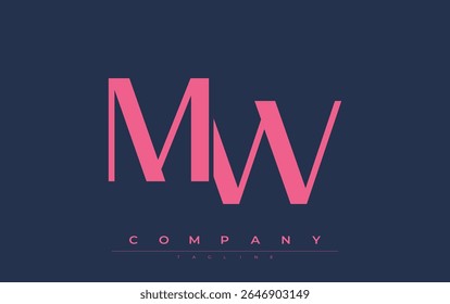 MW Modern Initials Diseño de Logo. Logotipo de marca con iniciales estilizadas que muestran un diseño atrevido y una estética moderna. Ideal para la marca profesional de negocios o proyectos creativos que se centran en minimalista