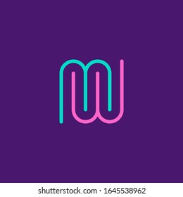 MW or M&W monogram logo linear style.