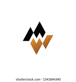 MW monogram vector icon design.