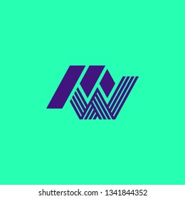 MW monogram vector icon design.