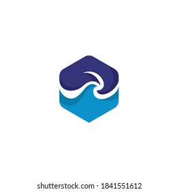Diseño del logotipo de la ola de montaña MW