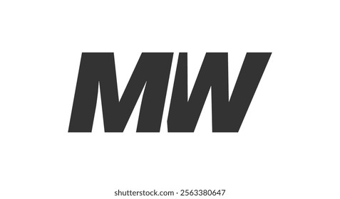 MW Techno Editable Font Logo For Corporate Branding. Bold, Futuristic Design With Unique Typographic Ideas. Minimal Custom Type And Dynamic Letter Variations For Promotion, Printing, And Book Titles