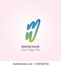 MW vector logo design, WM Creative logo design
