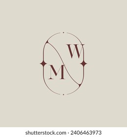 MW Hochzeitsklassiker in elegantem Monogramm mit qualitativ hochwertigem professionellem Design, das gut drucken wird