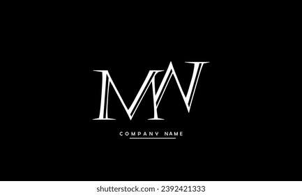 MW, WM Abstract Letters Logo Monogram