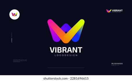 MW or WM Initial Logo Design with Vibrant and Colorful Gradient Style. Suitable for Business and Technology Logo