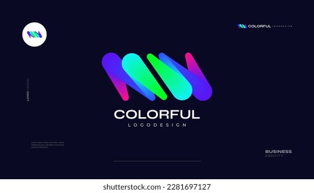 MW or WM Initial Logo Design with Vibrant and Colorful Gradient Style. Suitable for Business and Technology Logo