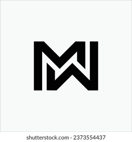 MW or WM initial minimal monogram modern brand unique logo