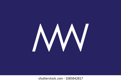 MW WM Letter Initial Logo Design Template