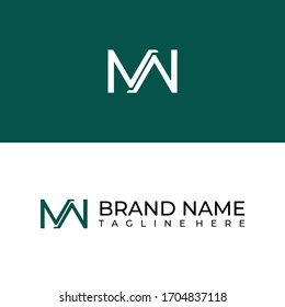 Plantilla de diseño del logotipo inicial de la carta WM de MW