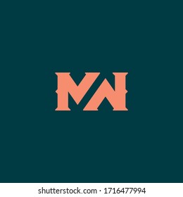 Plantilla de diseño del logotipo inicial de la carta WM de MW