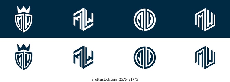 MW WM letter logo design