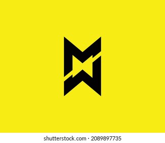Plantilla vectorial de diseño del logotipo WM de MW