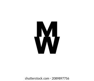 Plantilla vectorial de diseño del logotipo WM de MW