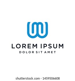 MW WM Logo Monogram Icon Vector Template