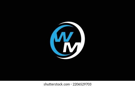MW WM negative space creative logo design