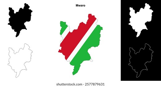 Mwaro province outline map set