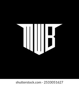 MWB Buchstaben-Logo-Design mit weißem Hintergrund in Illustrator, Vektorlogo modernen Alphabet Schriftart Überlappung Stil, Kalligrafie-Designs für Logo, Poster, Einladung, etc.
