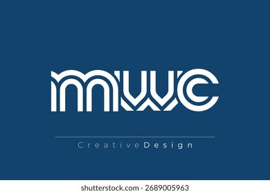 MWC Creative Diseño de Logo de Letra Moderna Única. Diseño elegante del logotipo del monograma con los Elementos decorativos y la tipografía