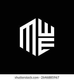 Logotipo de MWE Icono de MWE Monograma de MWE Carta minimalista Círculo plano Diseño de logotipo abstracto moderno único.