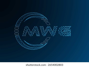 MWG low poly letter logo vector design. MWG lower poly logo design. Low poly logo.