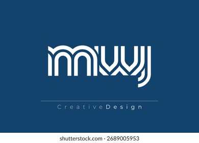 MWJ Creative Unique Modern Letter Logo Design. Elegant Monogram Logo Design with Decorative Elements and Typography