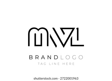 Diseño de logotipo de carta abstracta MWL. Diseño moderno del logotipo del negocio con tipografía Abstractas y estilo contemporáneo