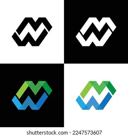 MW,WM letter logo design, MW,WM monogram initials letter logo concept, modern company logo, MNW, WNM